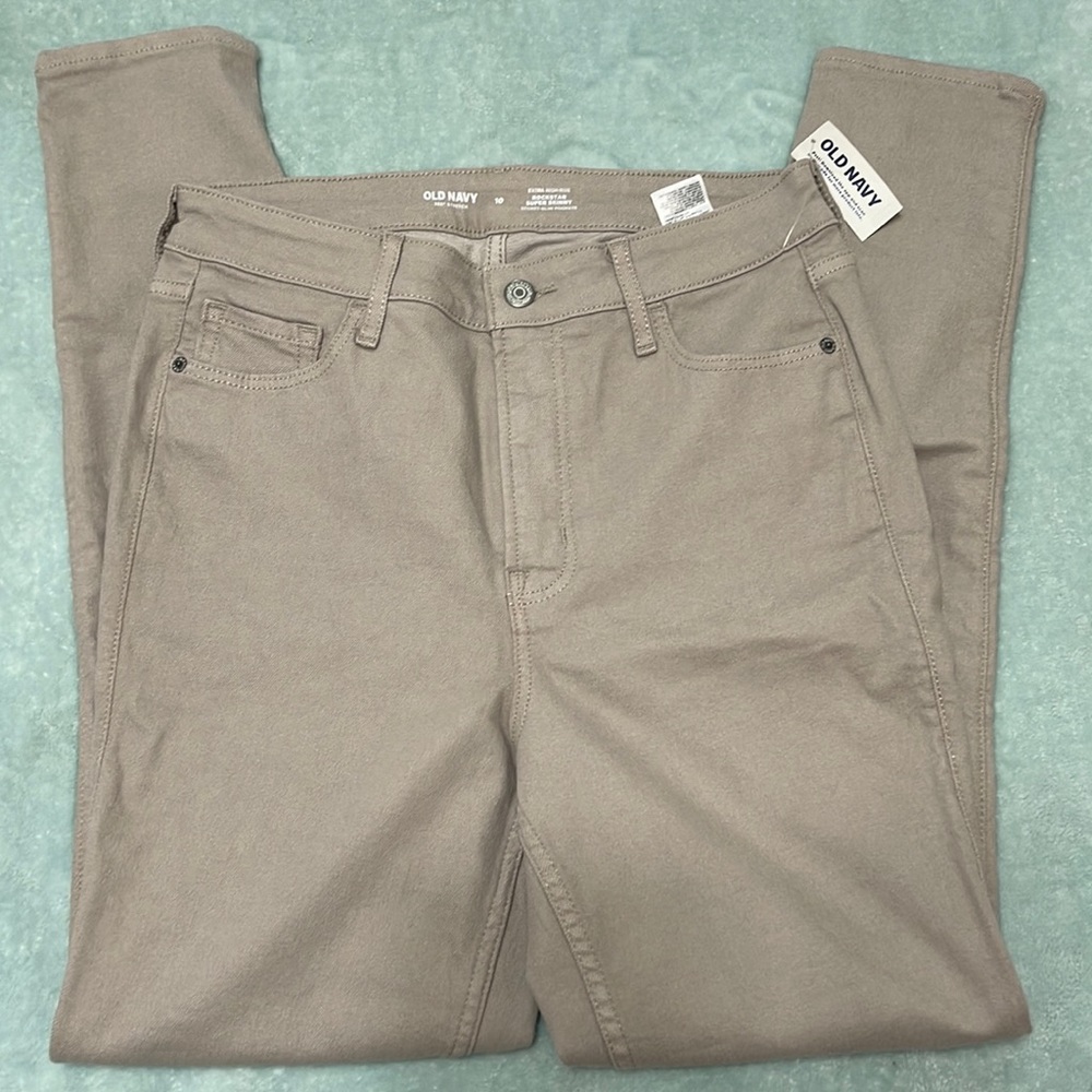 Old Navy Extra High-Rise Cream Rockstar Super Skinny Jeans New with Tags